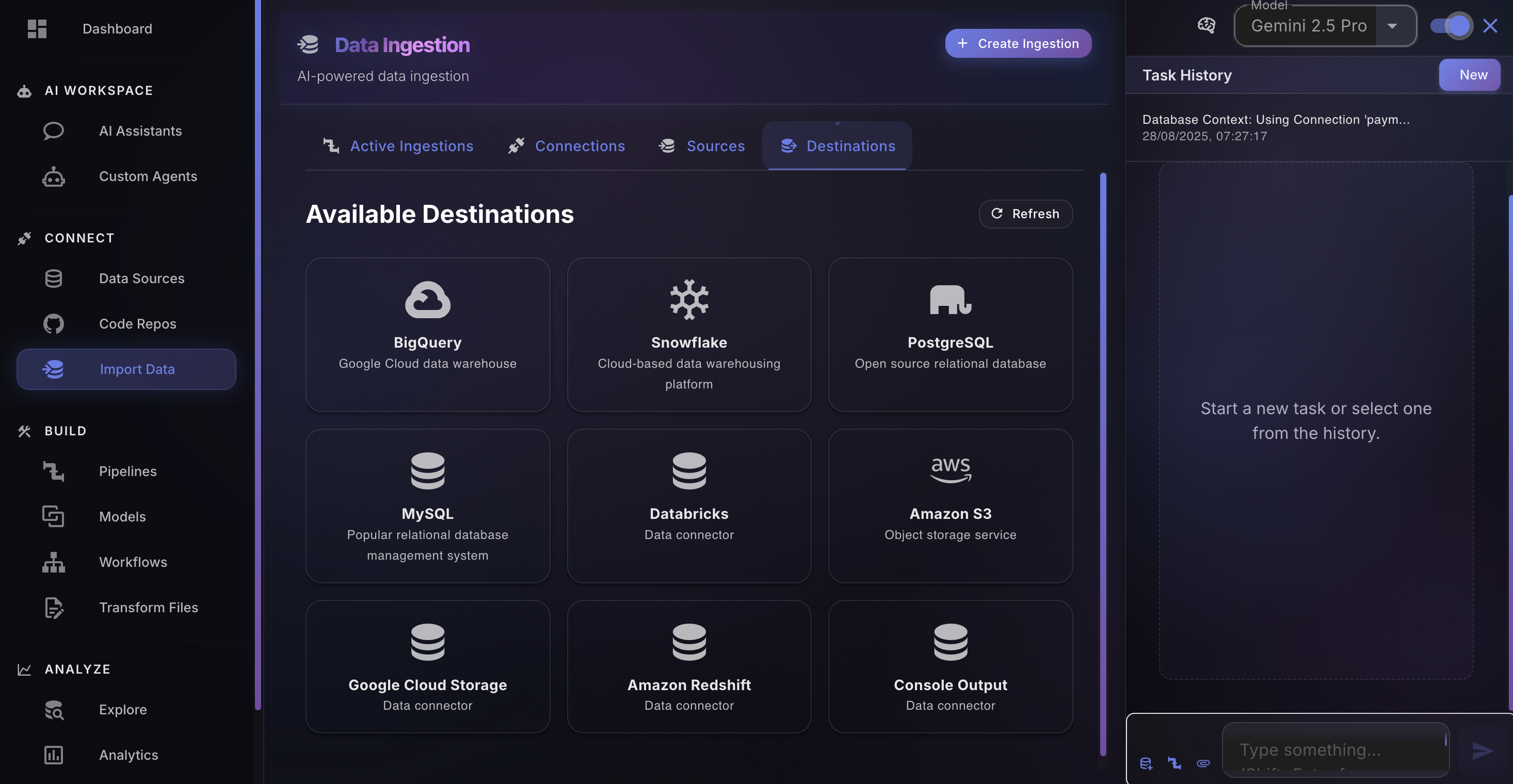 Smart data ingestion pipeline builder